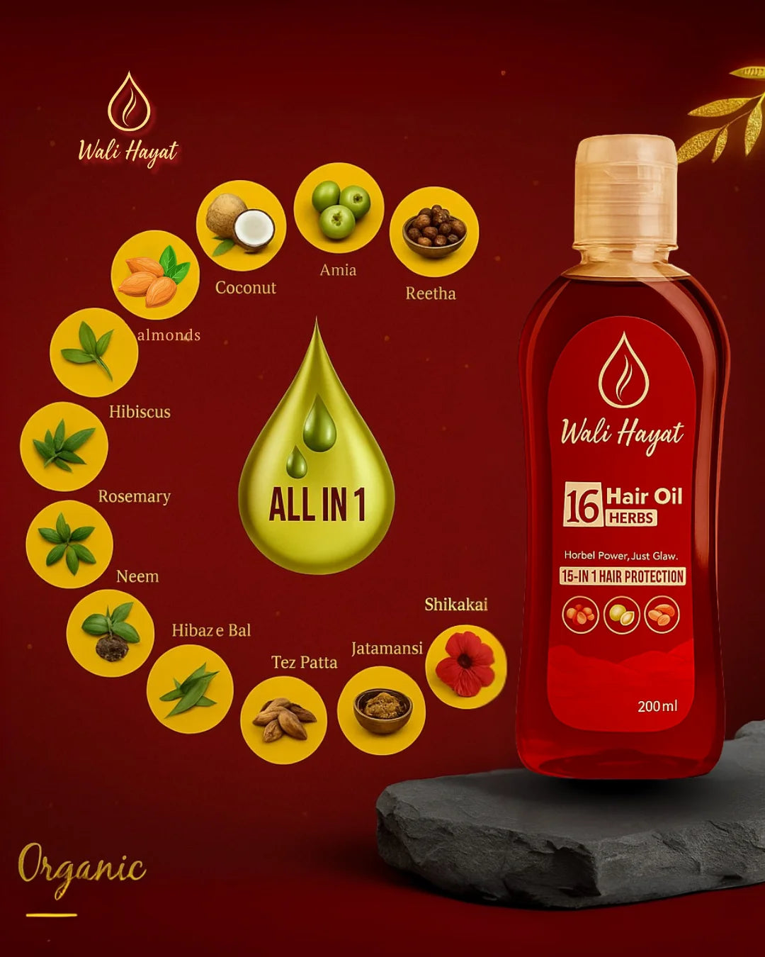 Advanced 16-Herb Formula for Hair Fall Control